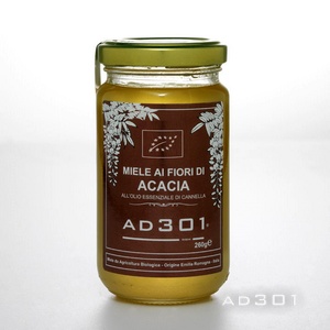 Miele ai fiori di Acacia all'olio essenziale di Cannella da Agricoltura Biologica