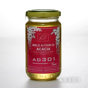 Miele ai fiori di Acacia all'olio essenziale di Rosa da Agricoltura Biologica